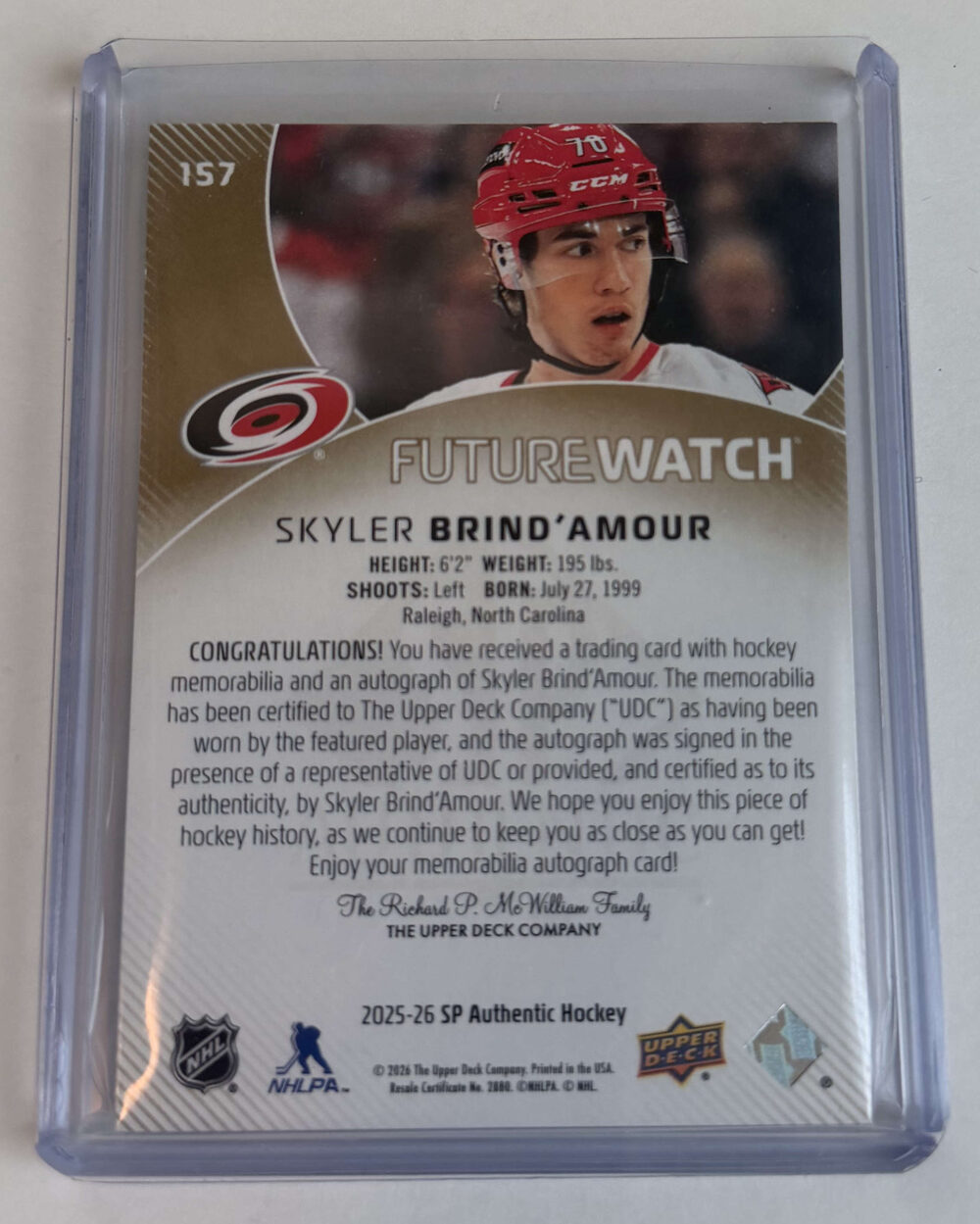 Skyler Brind'Amour Future Watch Auto Patch — back