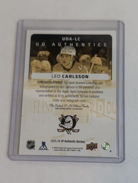 Leo Carlsson UD Authentics Auto — back
