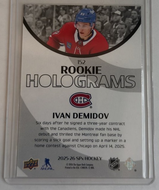 Ivan Demidov Rookie Holograms — back