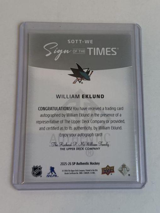 William Eklund Sign of the Times Auto — back