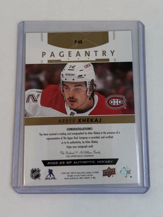 Arber Xhekaj SP Authentic Pageantry Auto — back